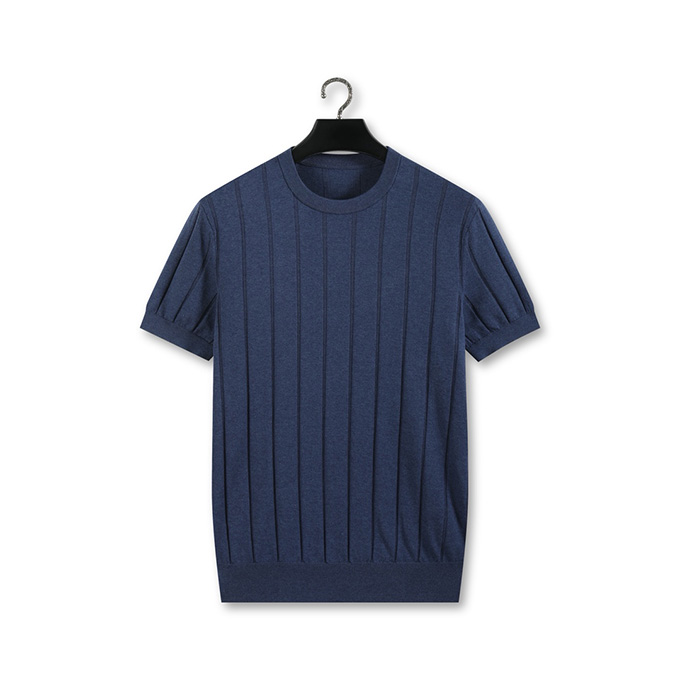 loro piana 26ss rib knit crew neck short sleeve sweater